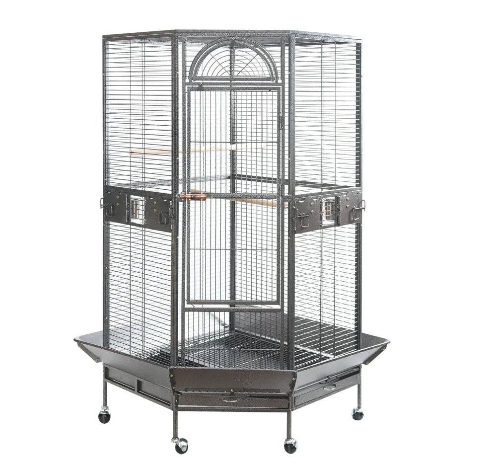 161cm XL Corner Bird Cage Pet Parrot Aviary with Castor Wheel