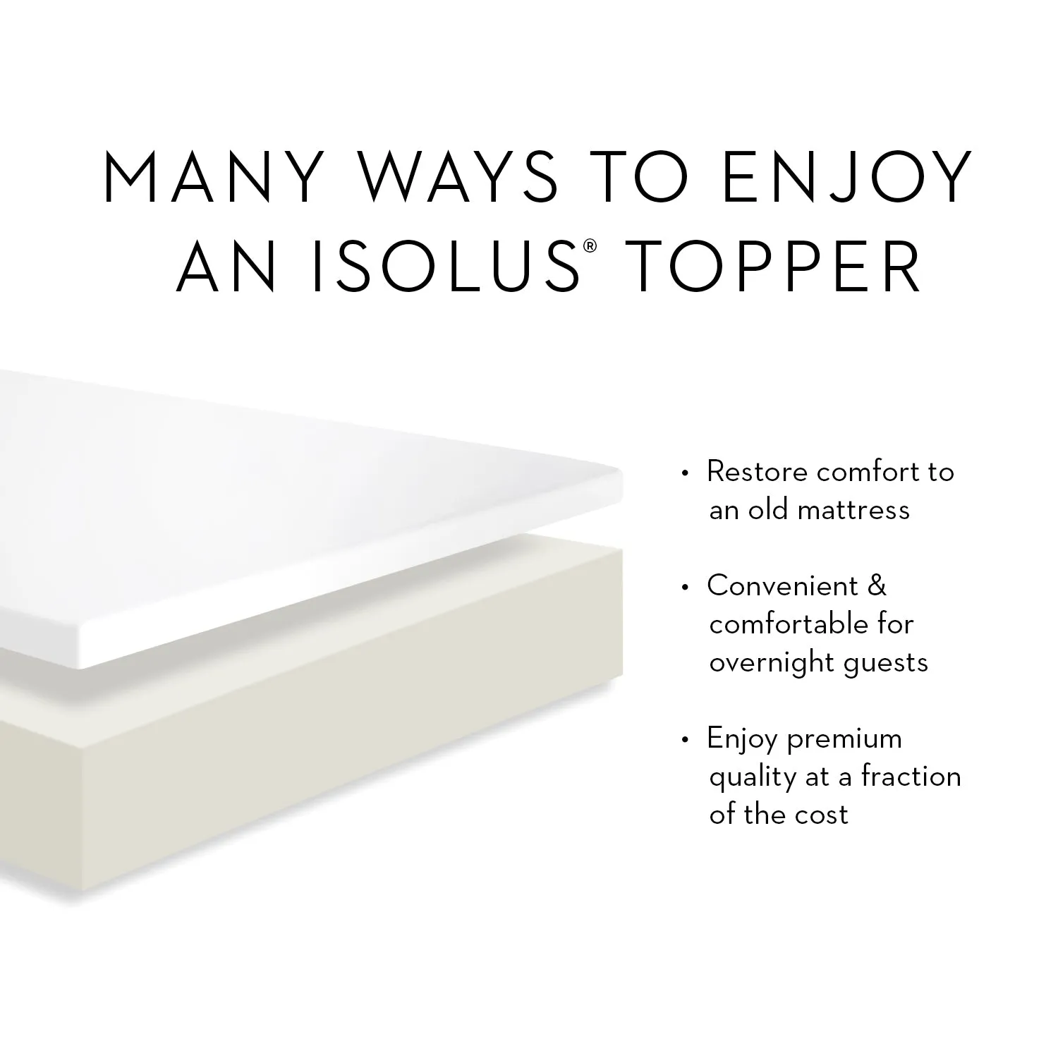 2 Inch Memory Foam Mattress Topper for Ultimate Comfort, Pressure Relief & Breathable Sleep Support