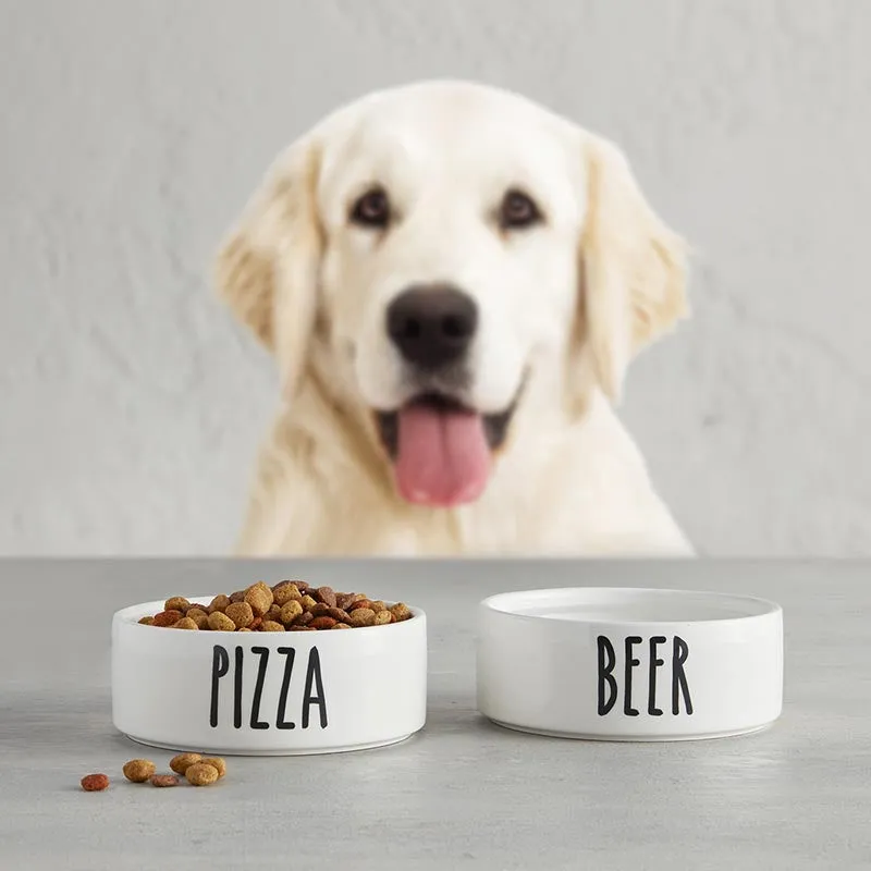 47th And Main Ceramic Pizza Pet Bowl