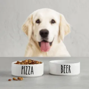 47th And Main Ceramic Pizza Pet Bowl