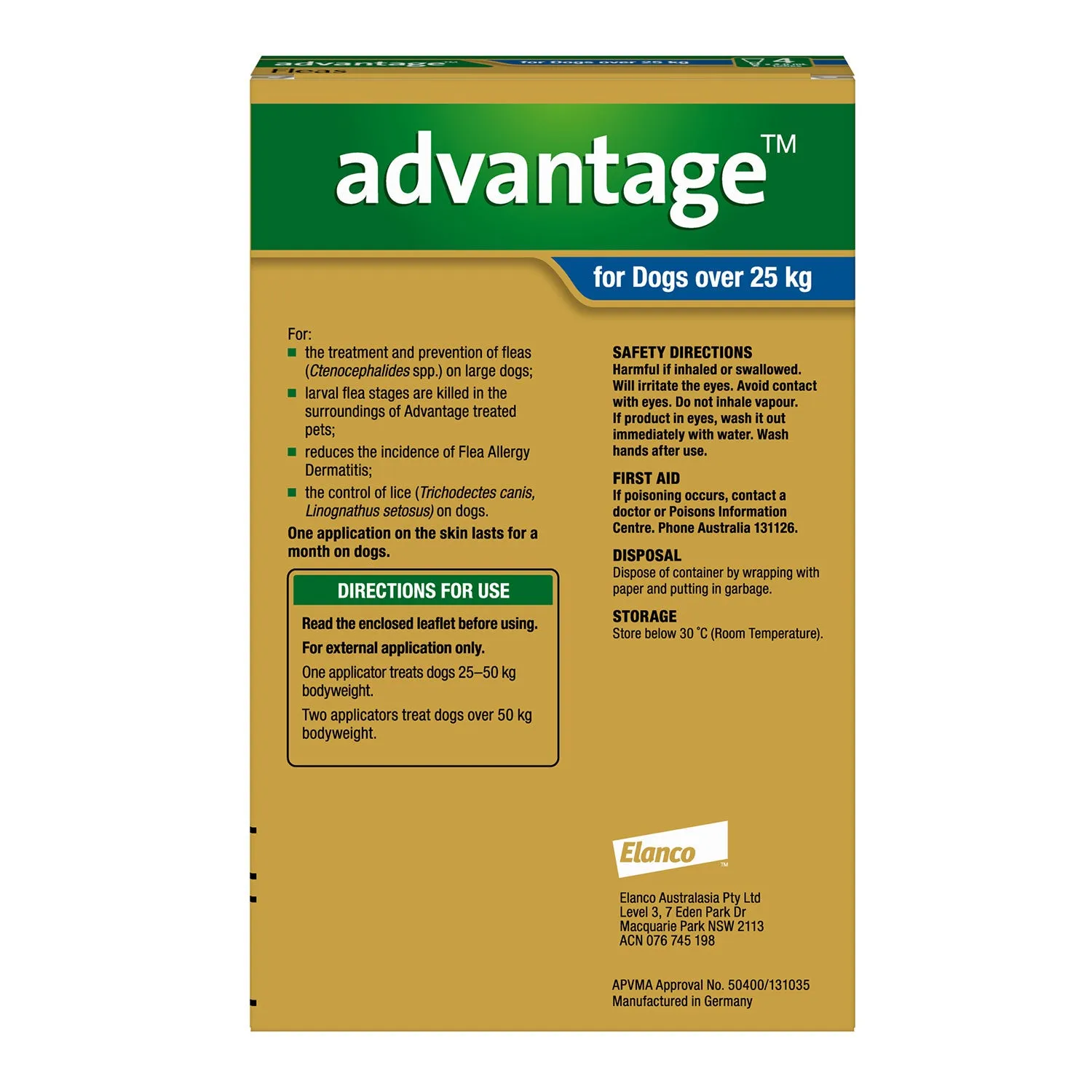Advantage Flea Treatment for Dogs  25kg