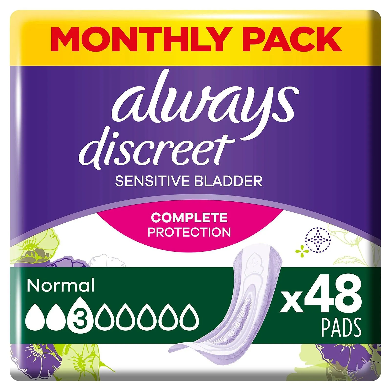 Always Discreet Normal Incontinence Pads Women 12 x 4