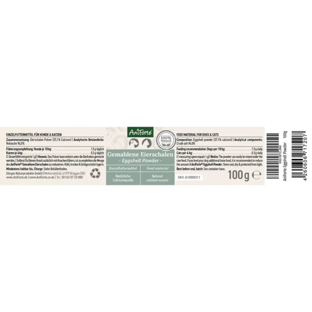 AniForte Eggshell Powder Calcium for Dogs