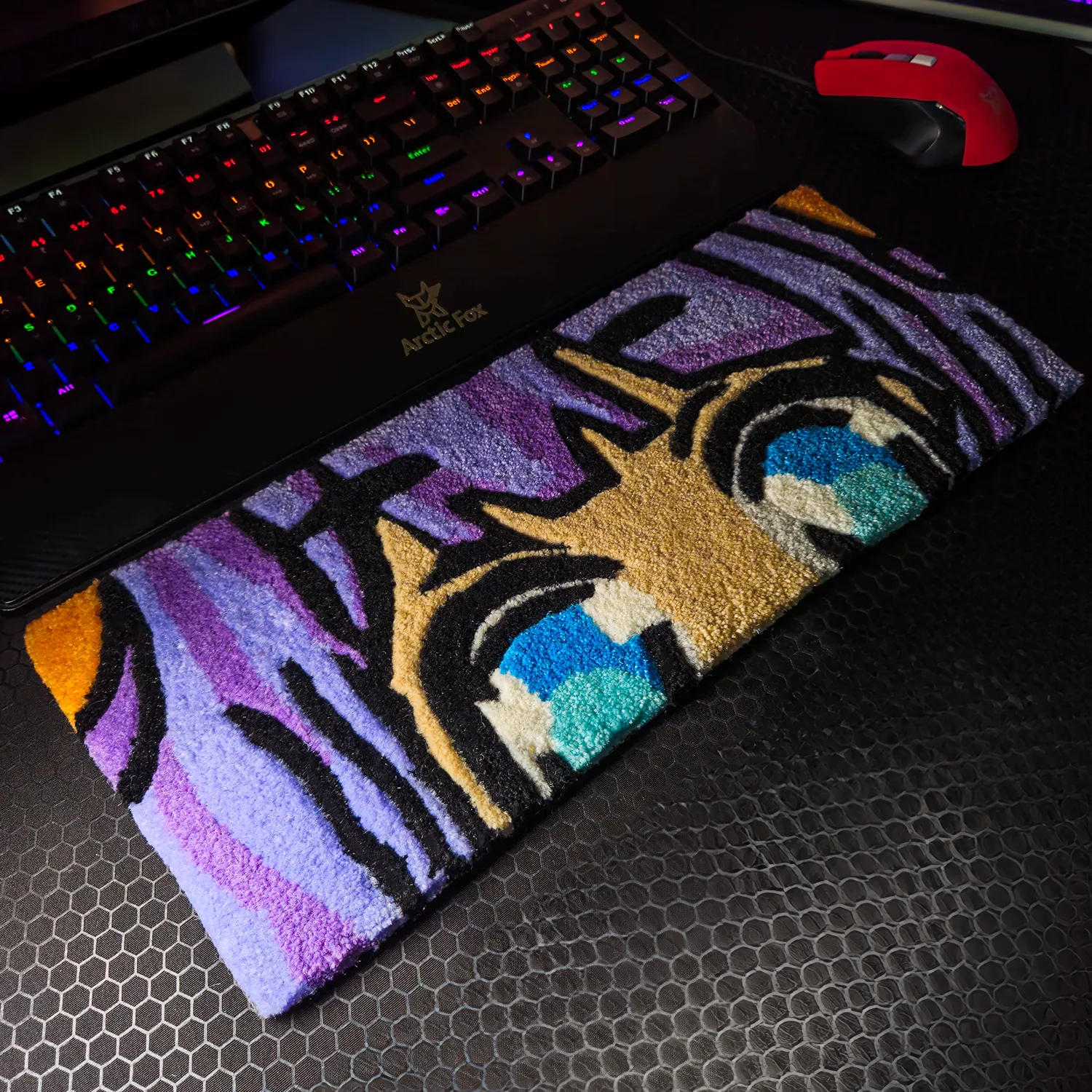 Anime Eyes Gaming Wrist Rest Rug - Ergonomic Keyboard Support for Manga Enthusiasts