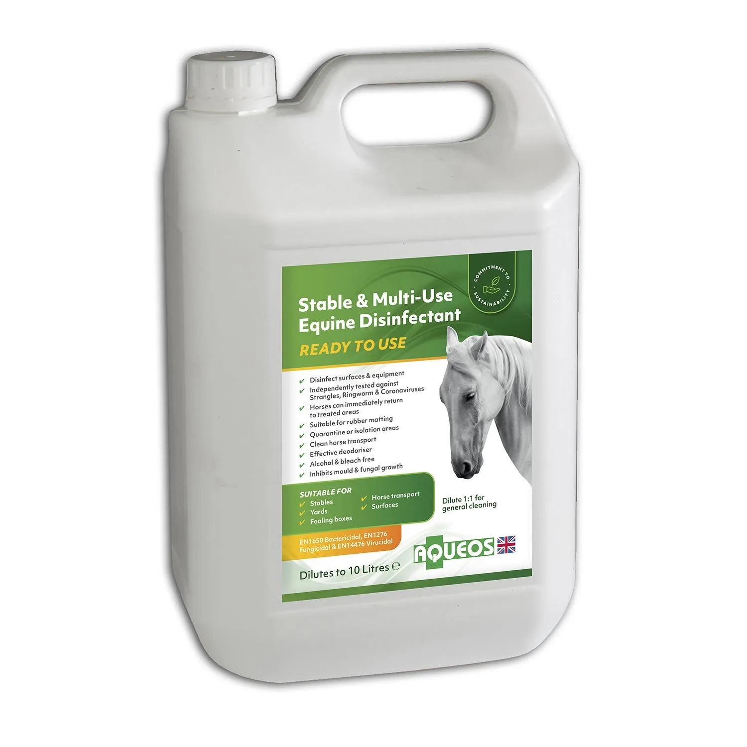 Aqueos Stable & Multi-Use Equine Disinfectant Rtu