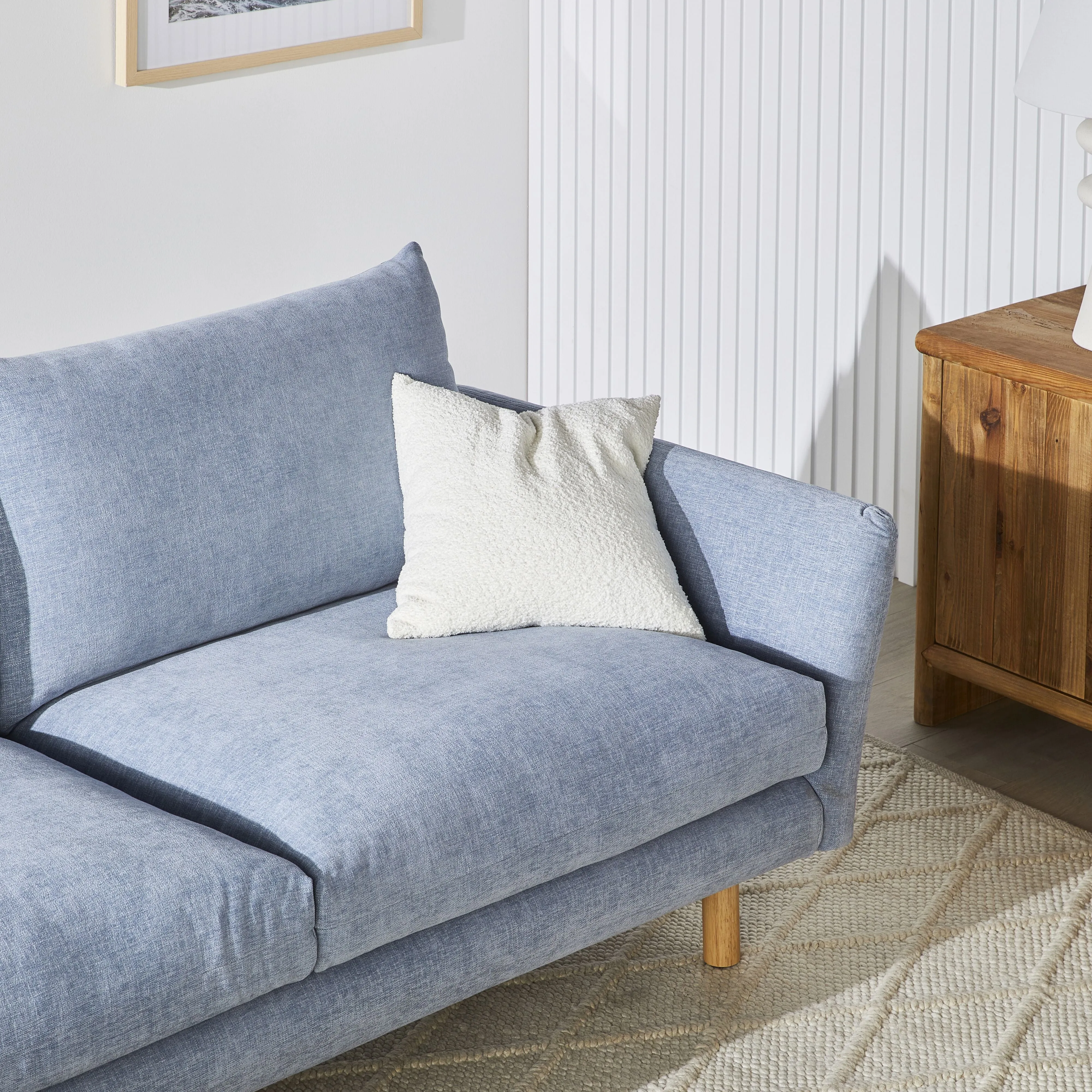 Austin 3 Seater Sofa with Left Hand Chaise Serenity Morning Sky