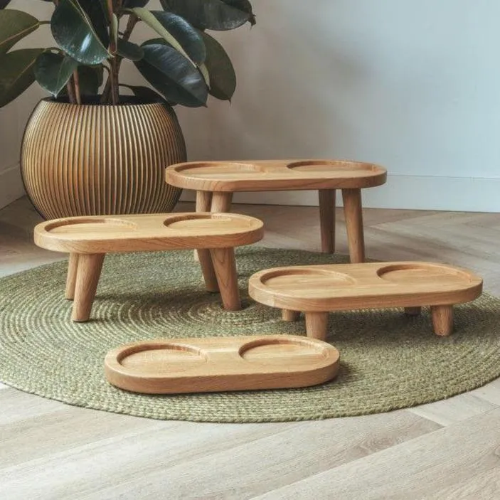 AVA | Premium Oak Dog Feeding Station