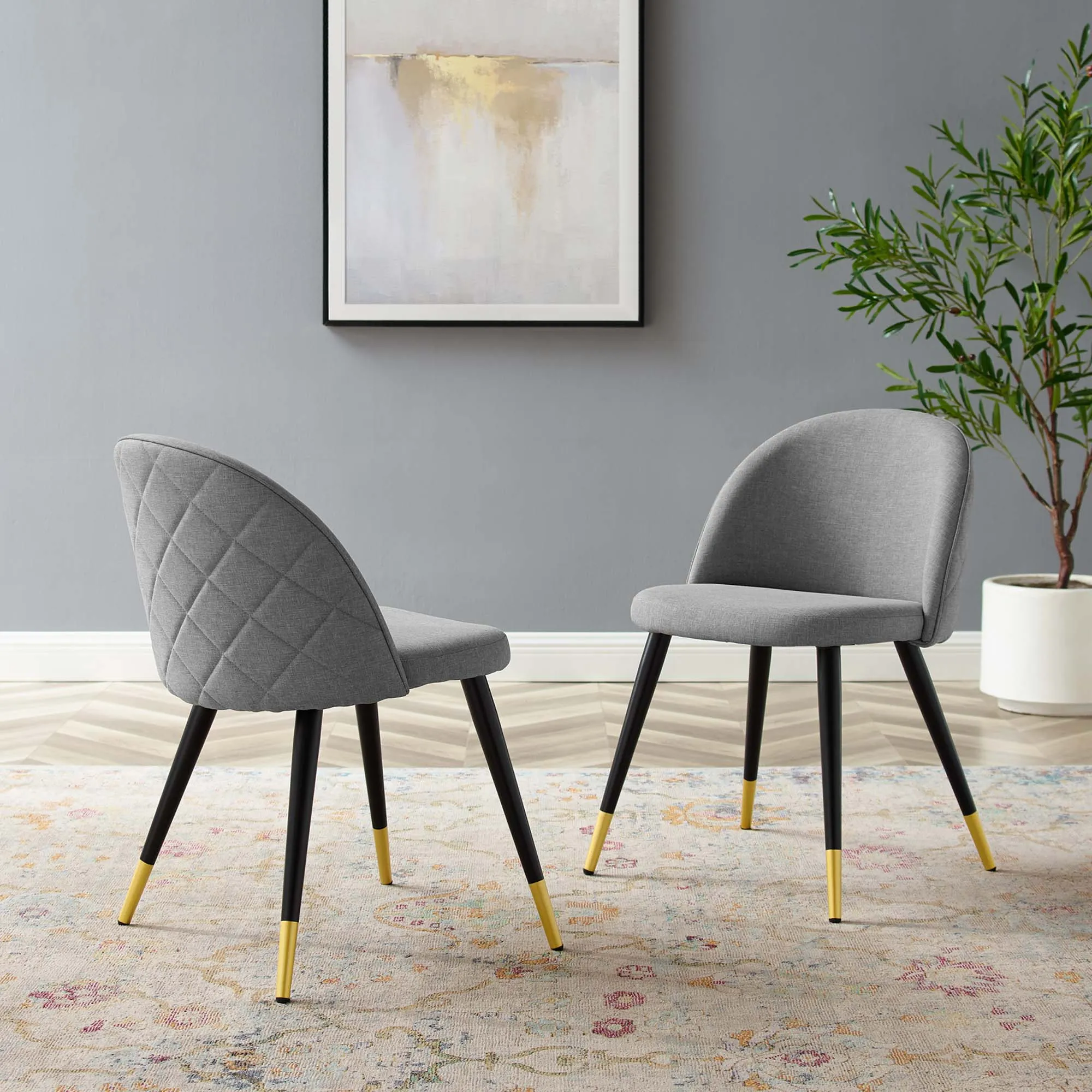 Cordial Upholstered Fabric Dining Chairs - Set of 2 by Modway