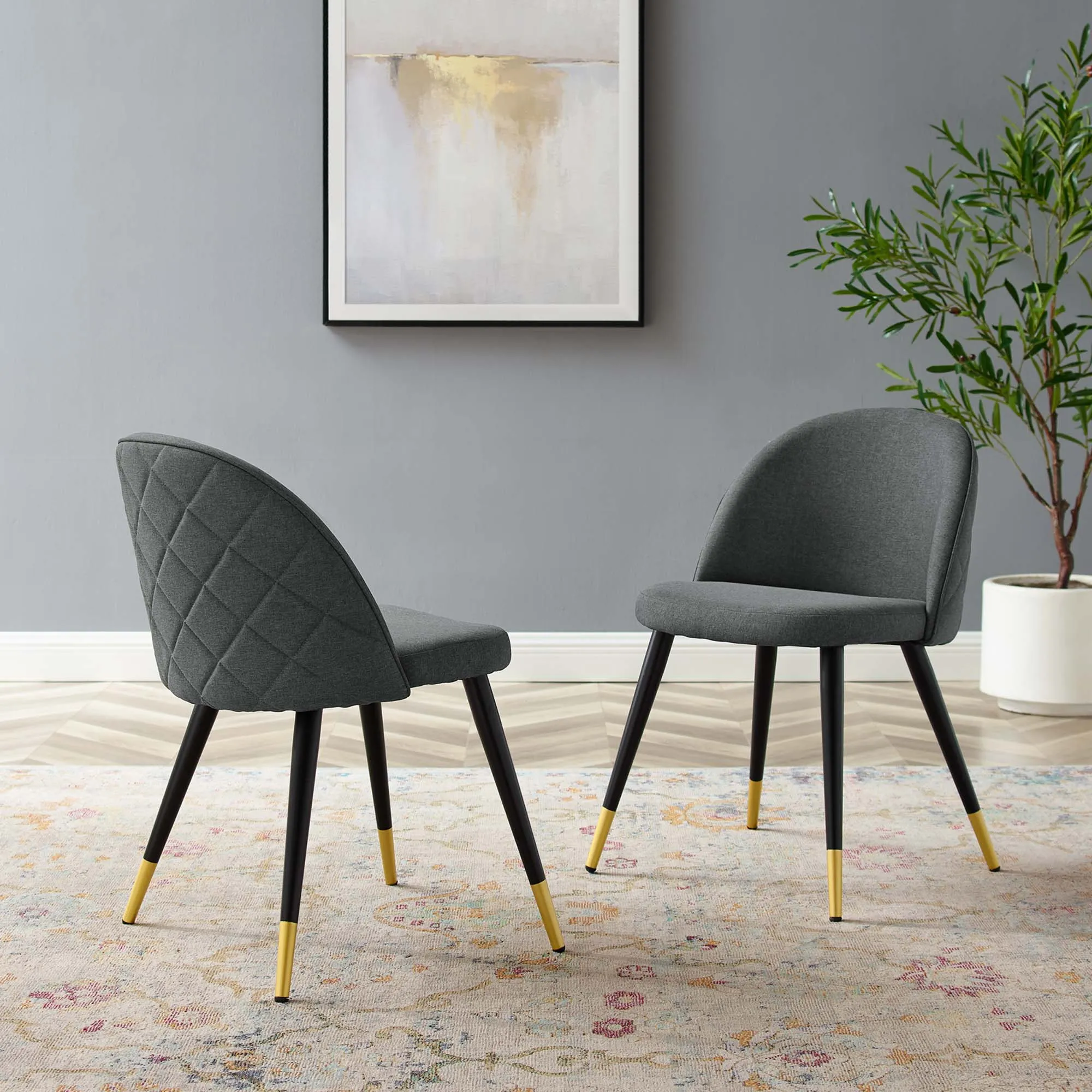 Cordial Upholstered Fabric Dining Chairs - Set of 2 by Modway