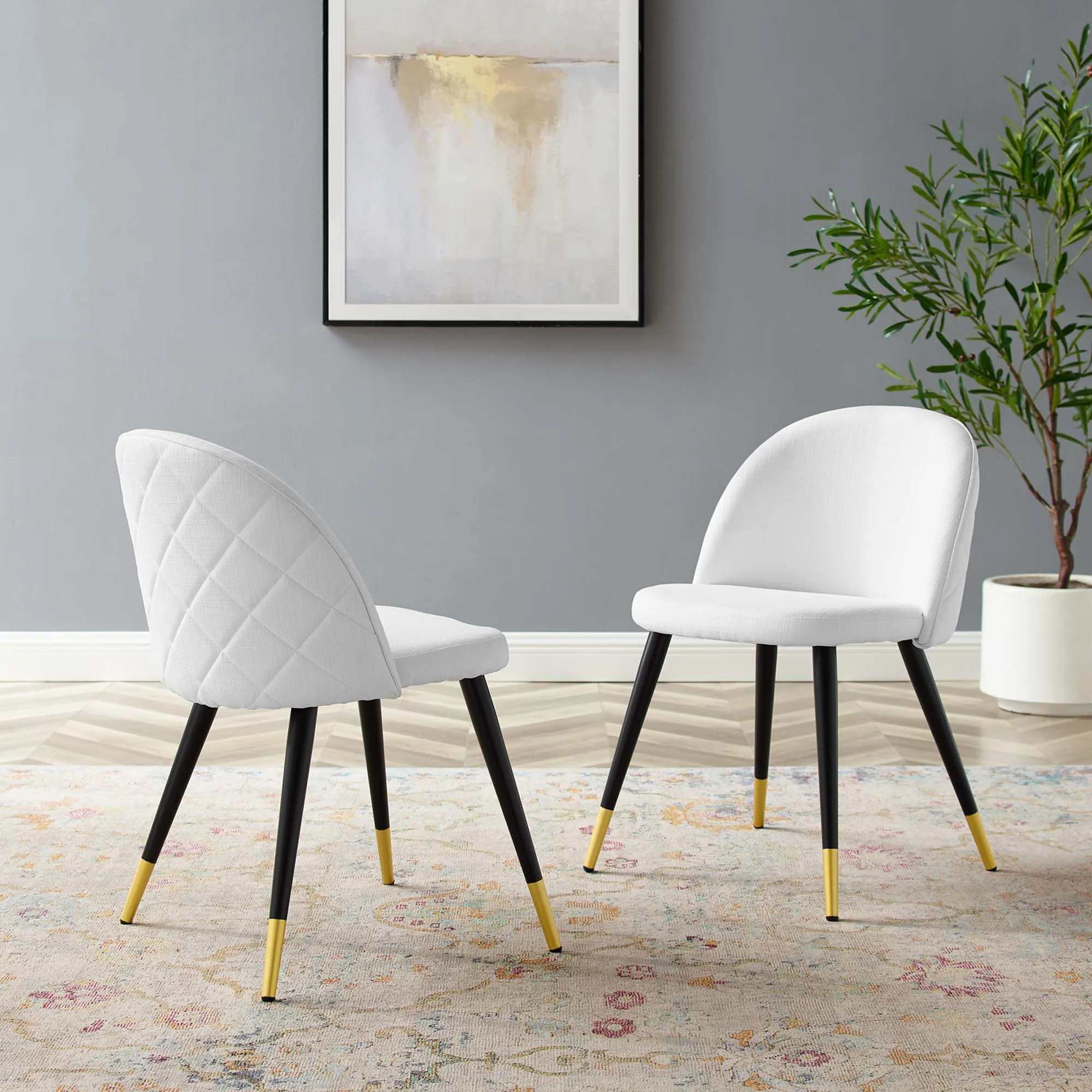 Cordial Upholstered Fabric Dining Chairs - Set of 2 by Modway