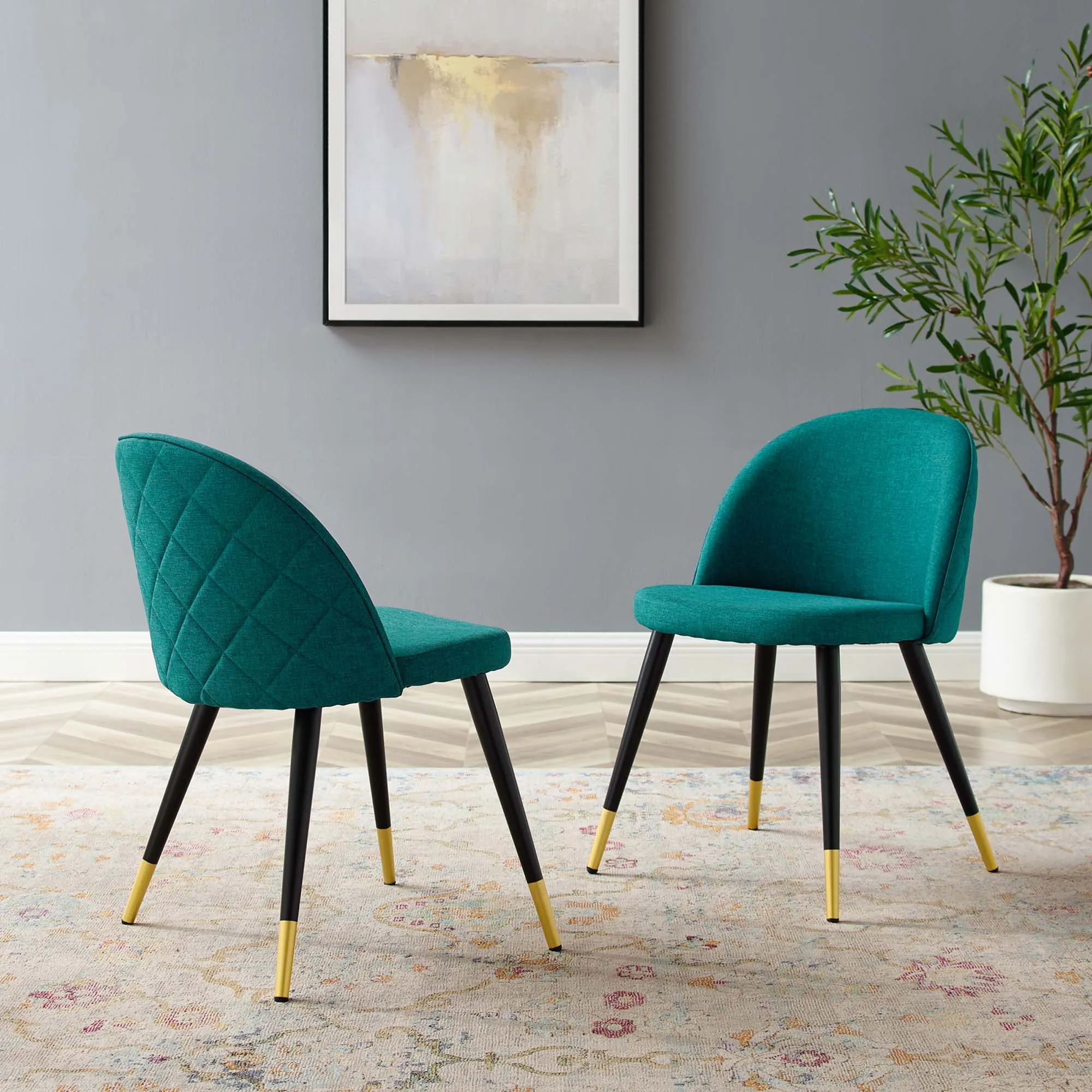 Cordial Upholstered Fabric Dining Chairs - Set of 2 by Modway