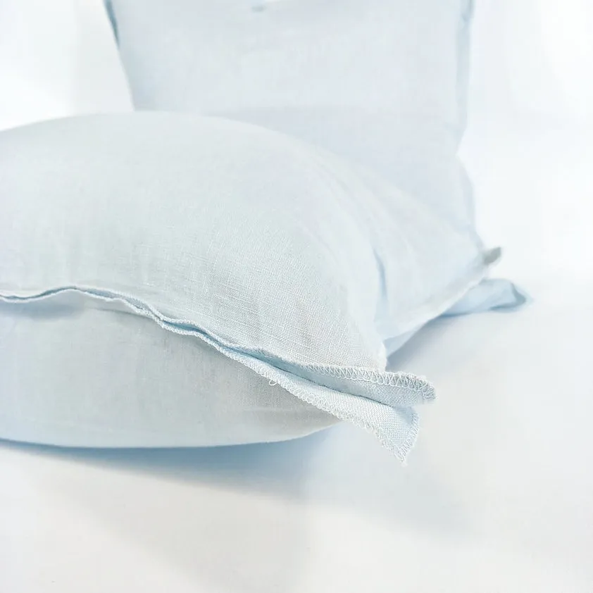 Cushion Provence Ice Blue Linen Heavy Weight Feather Filled