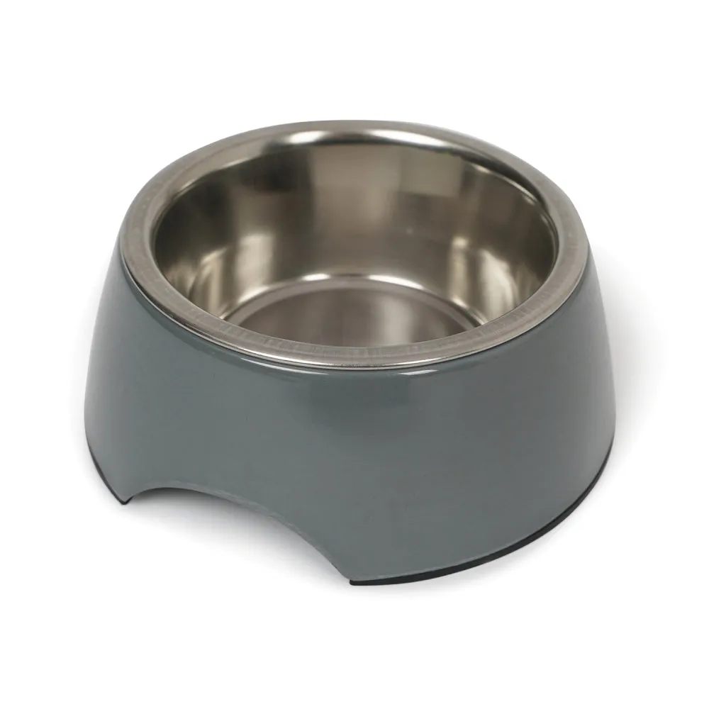 Dear Pet Curve Cut Dog Bowl in Grey