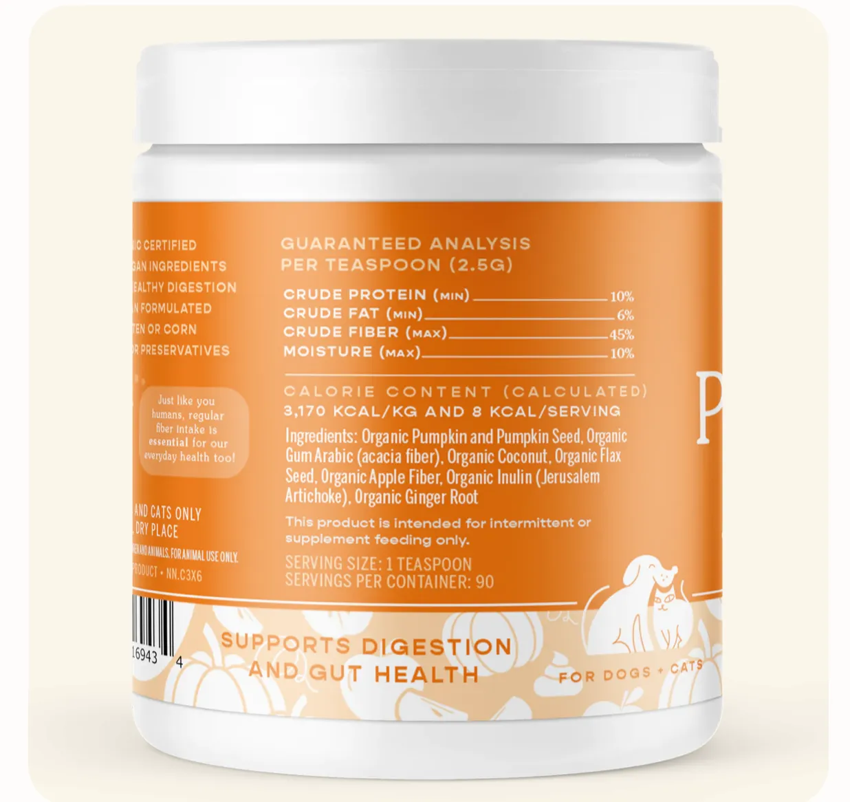 Fera Pumpkin Plus Fiber Support for Dogs and Cats, 8oz