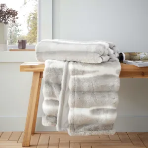 Flint Faux Fur Throw Silver
