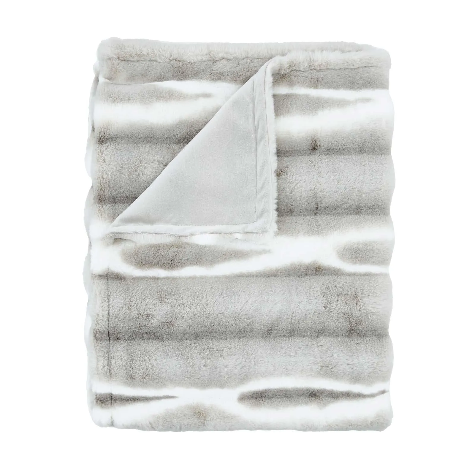 Flint Faux Fur Throw Silver