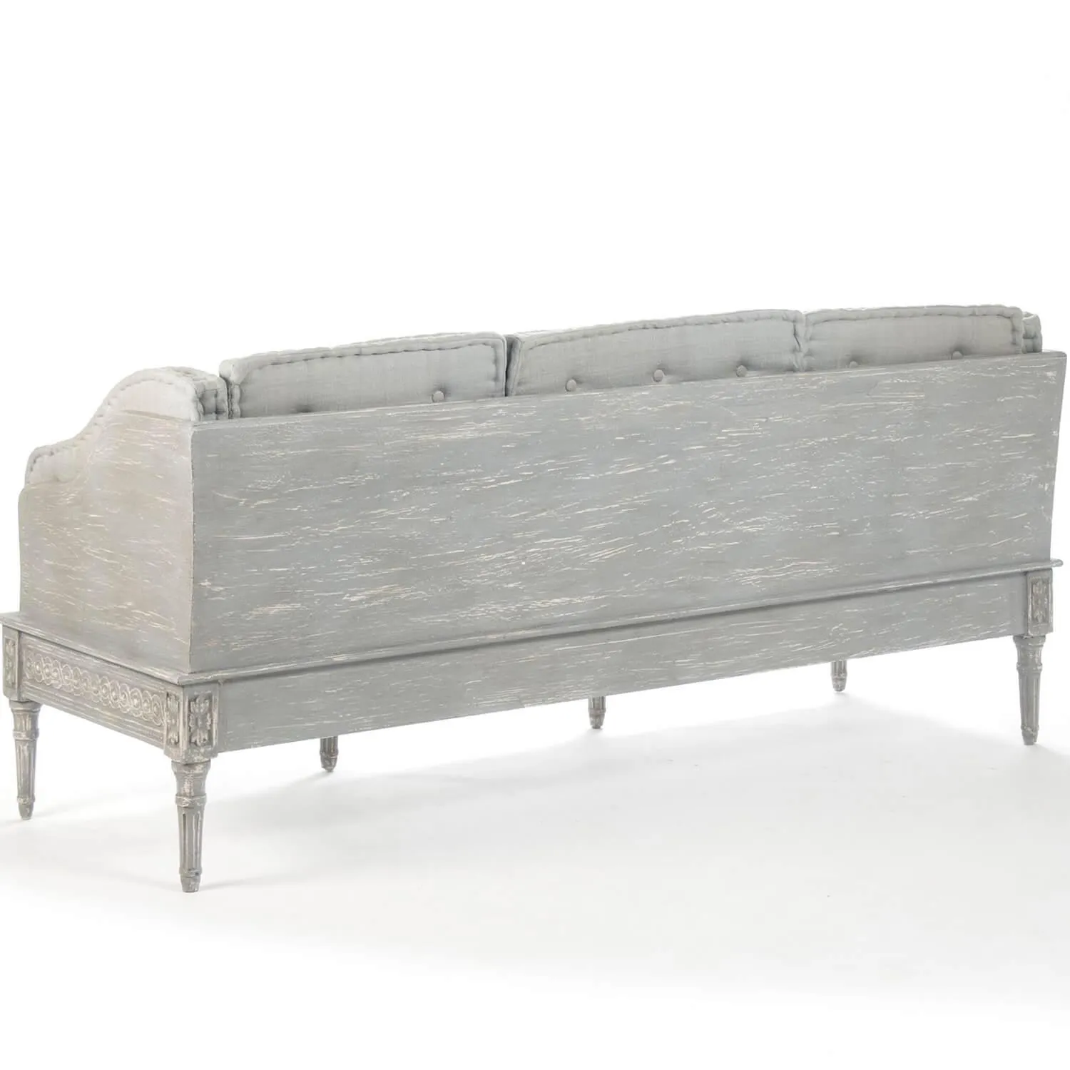 French Gray Rococo Sofa Bench