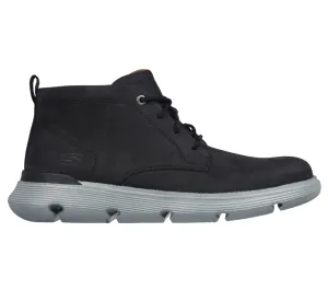 Ghete sport, barbati, SKECHERS GARZA FONTAINE 204903-BLK negru, piele naturala
