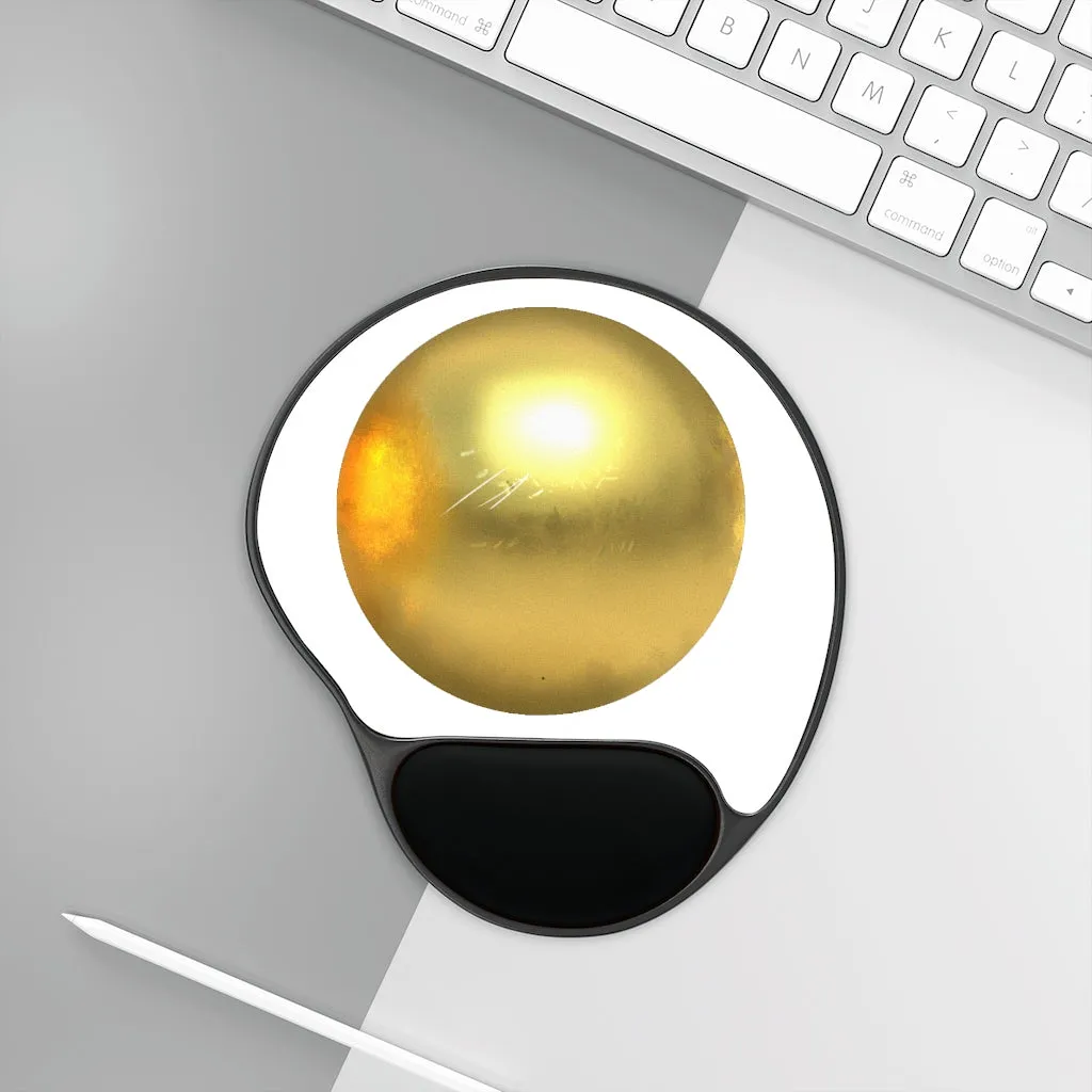 Gold Material Mouse Pad With Wrist Rest