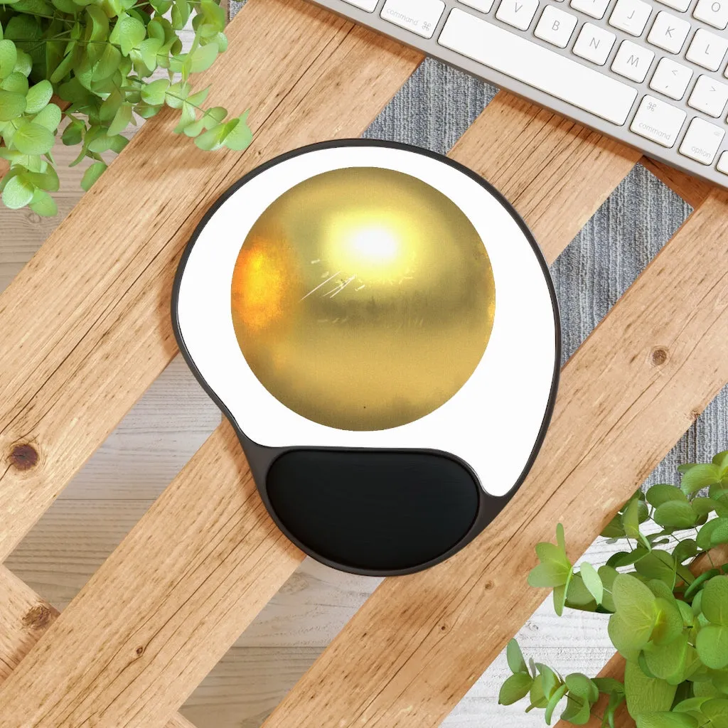 Gold Material Mouse Pad With Wrist Rest