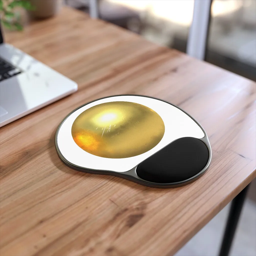Gold Material Mouse Pad With Wrist Rest