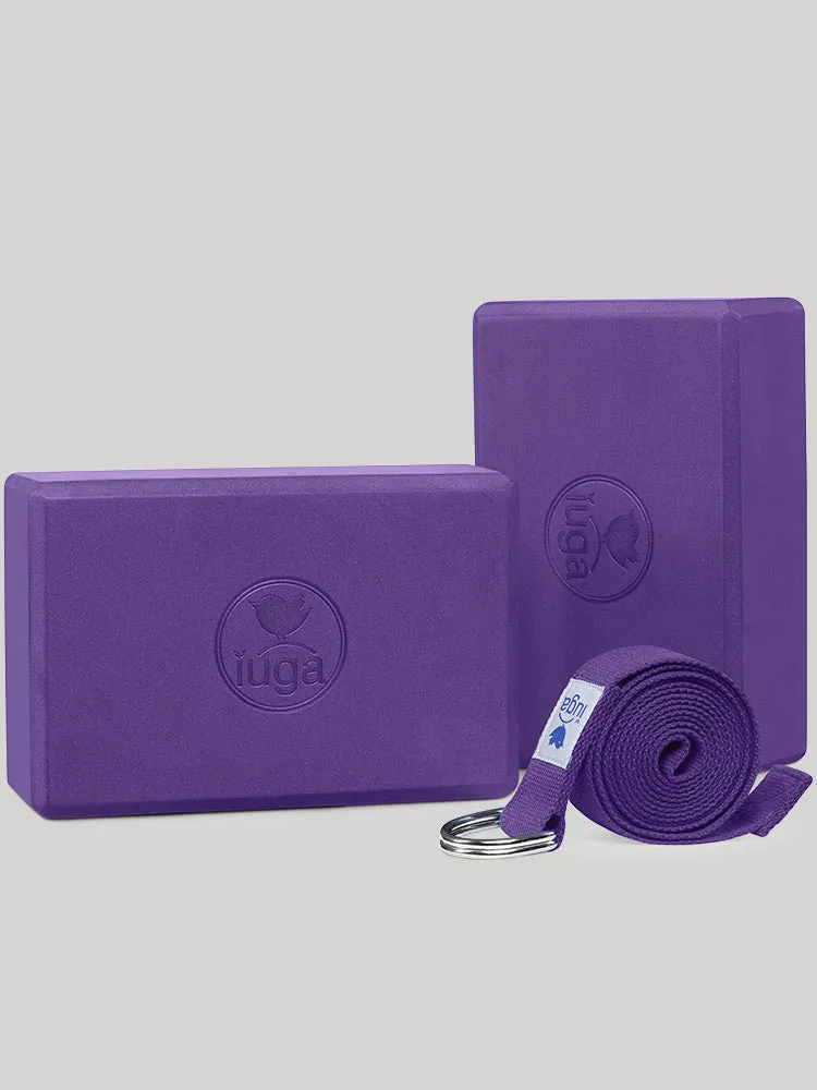 IUGA 2 Packs Yoga Blocks With Yoga Strap