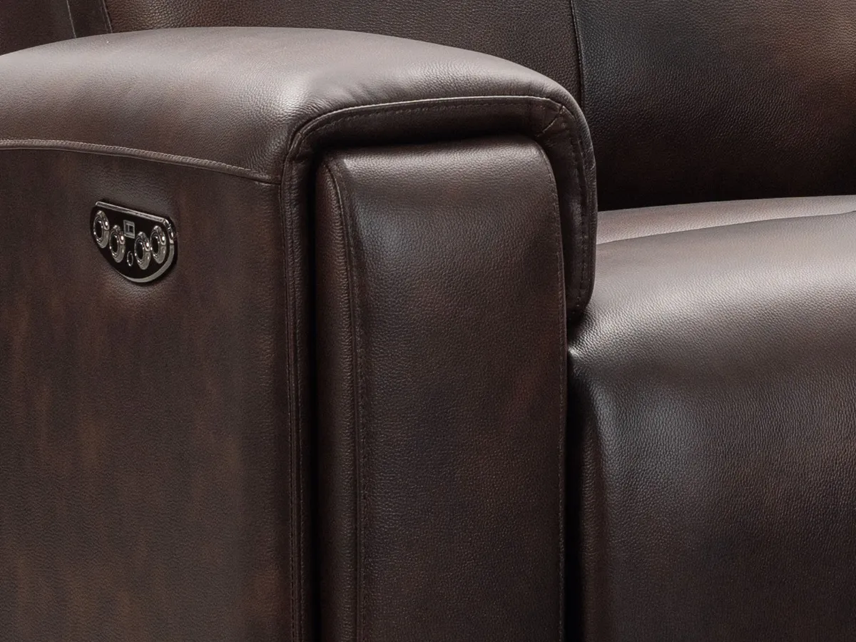 Keegan 2-pc Leather Power Reclining Sofa and Chair with Power Headrests