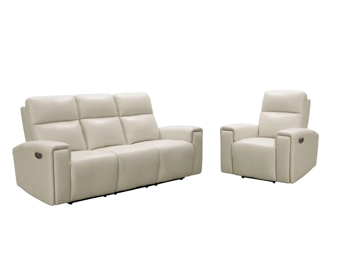 Keegan 2-pc Leather Power Reclining Sofa and Chair with Power Headrests