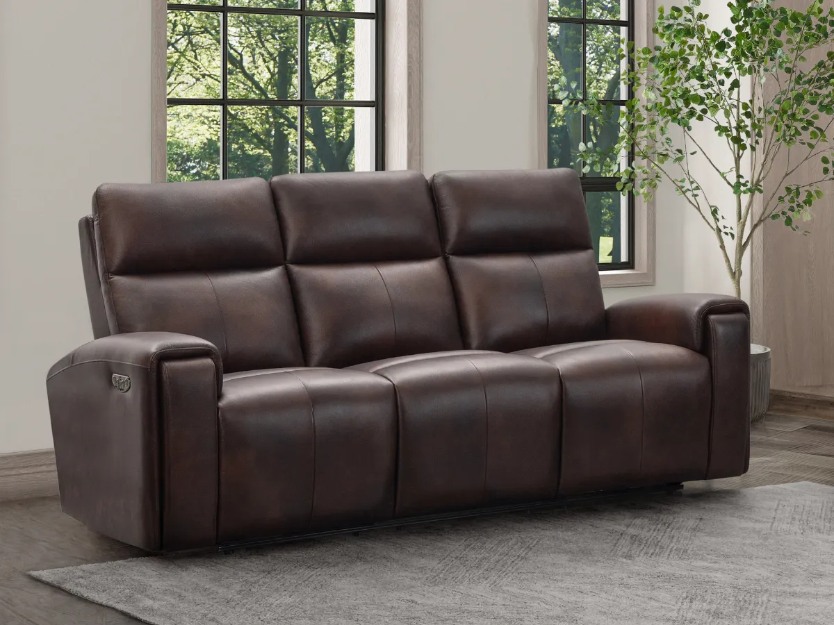 Keegan 2-pc Leather Power Reclining Sofa and Chair with Power Headrests