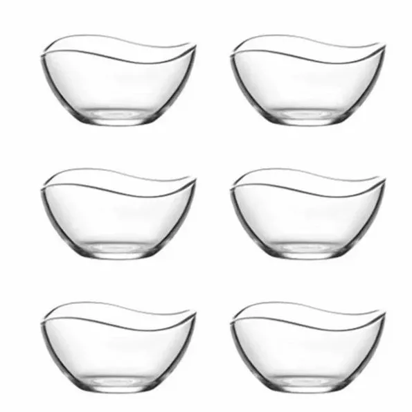 Lav Vira Mini Glass Pinch Bowls Set of 6, Condiment Bowl, 2.25 oz