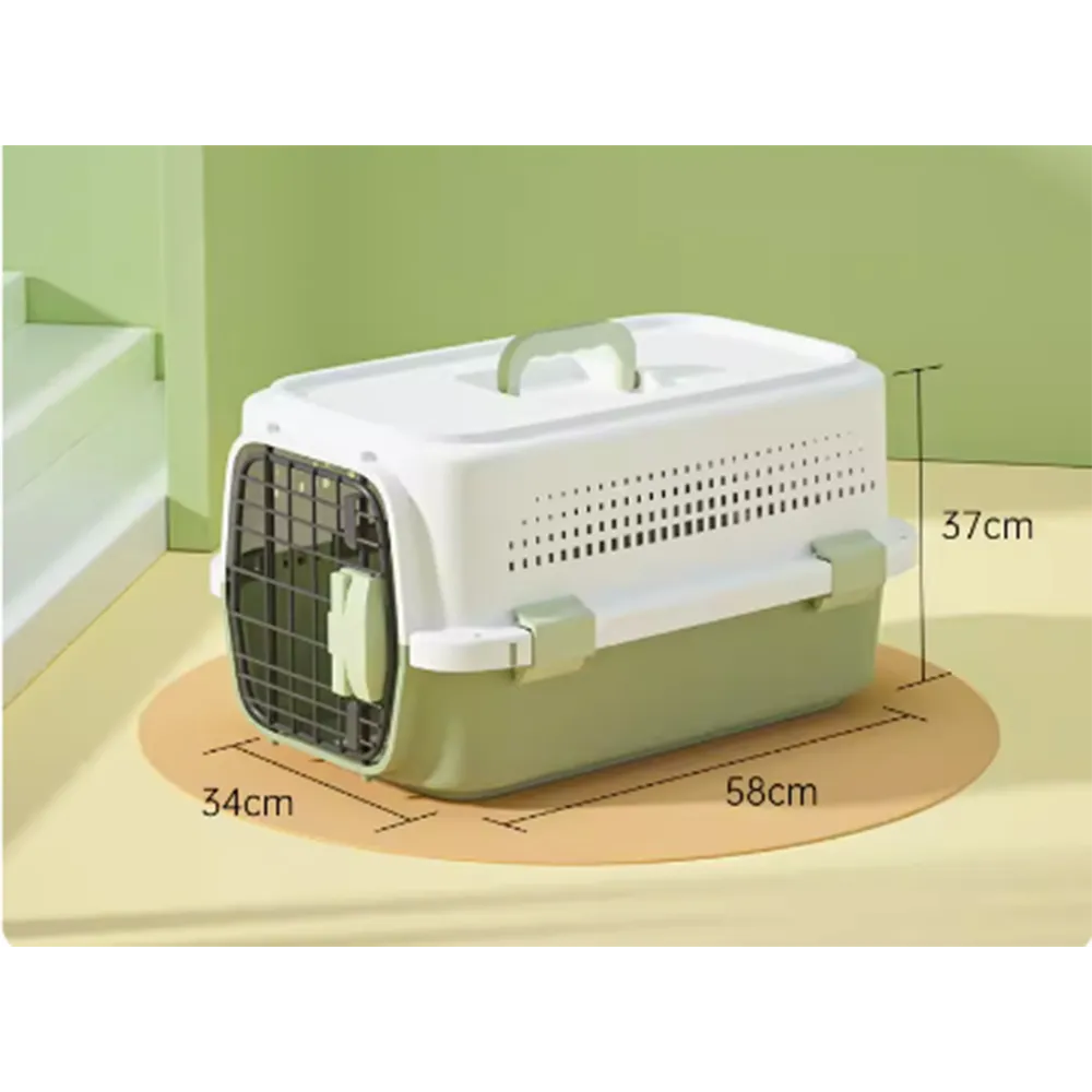 MaiShi Travel Pet Crate L - L58cm x B34cm x H37cm - Green