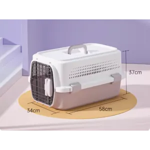 MaiShi Travel Pet Crate L - L58cm x B34cm x H37cm - Purple