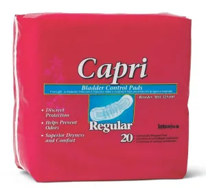 Medline Capri Bladder Control Pads: 2.75" X 9.75", 180 Count