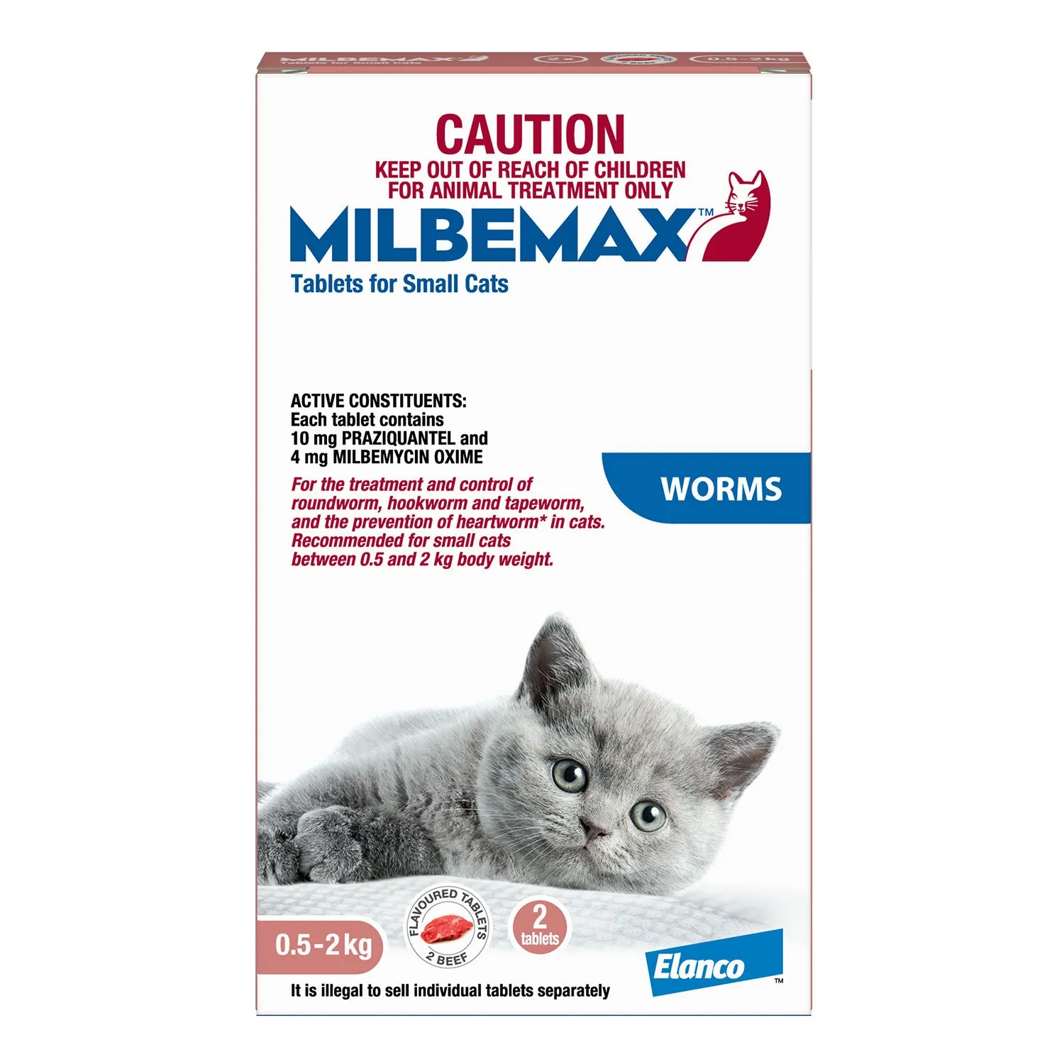Milbemax All Wormer Tablet for Small Cats 0.5-2kg 2 Pack