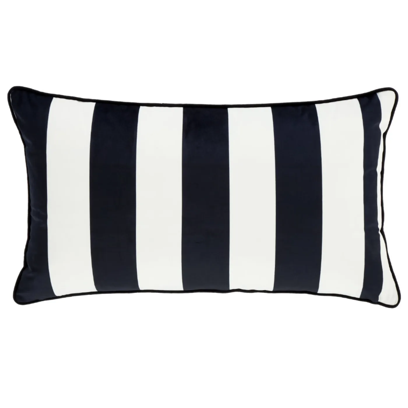 Monochrome Velvet Stripe Cushion | 40cm x 70cm