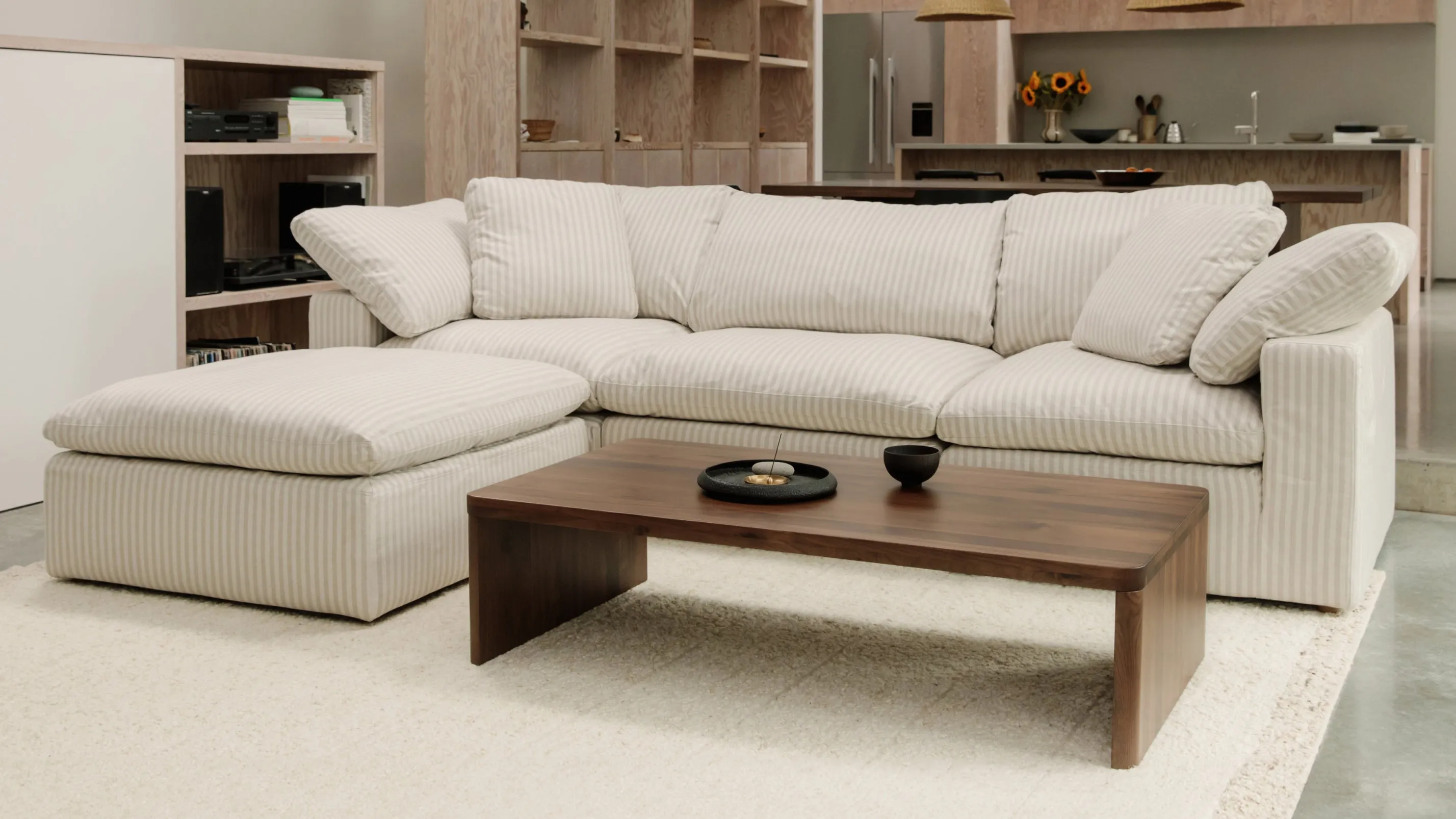 Movie Night™ 4-Piece Modular Sectional Closed, Standard, Newport Stripe