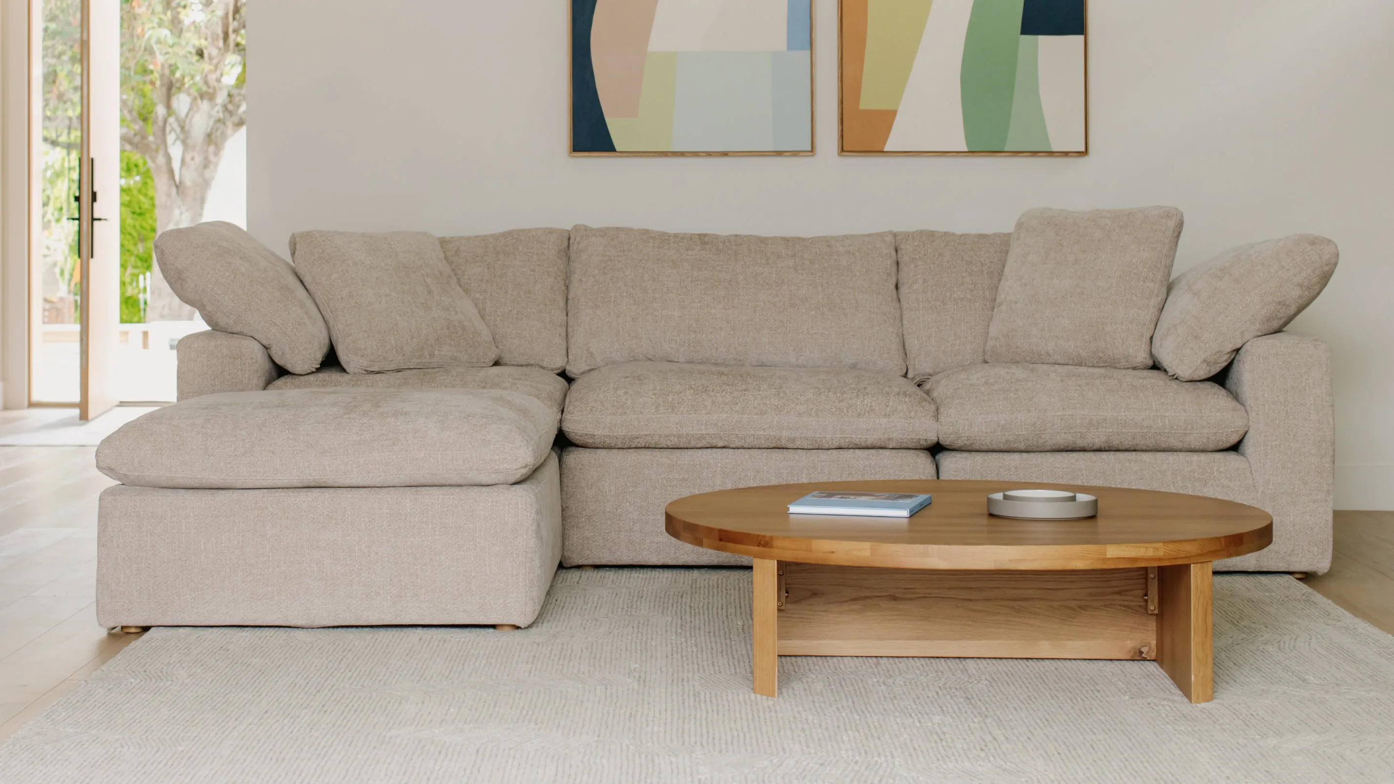 Movie Night™ 4-Piece Modular Sectional, Large, Champagne