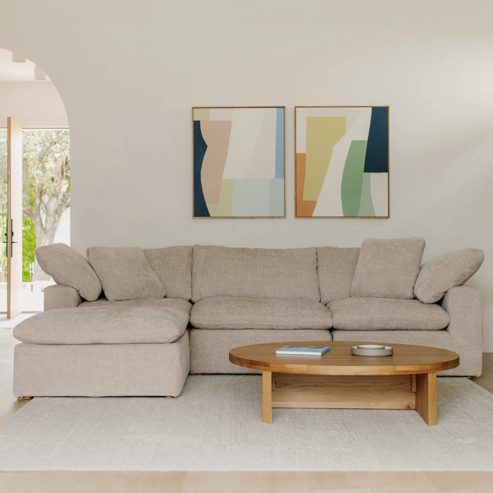 Movie Night™ 4-Piece Modular Sectional, Large, Champagne