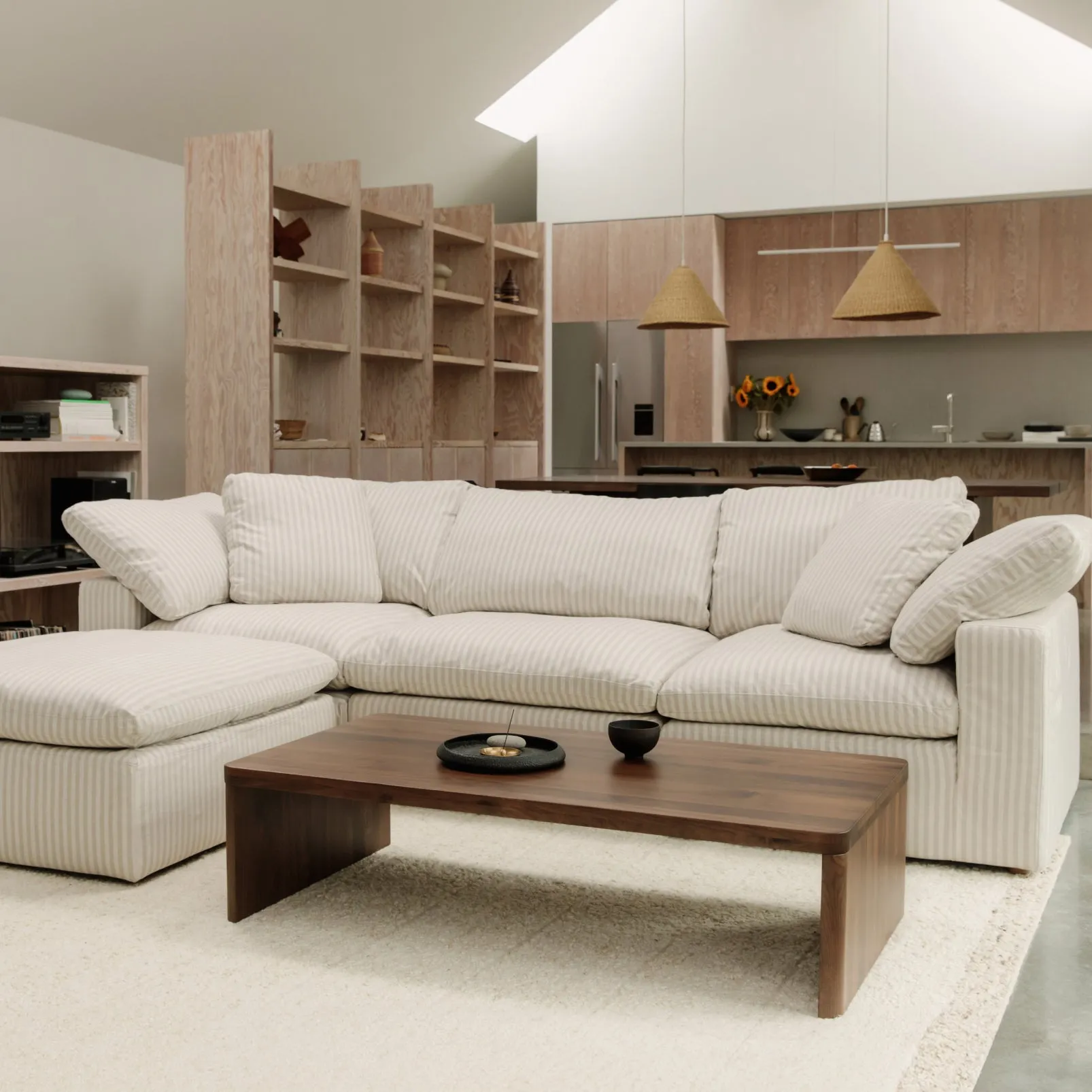 Movie Night™ 4-Piece Modular Sectional, Large, Newport Stripe