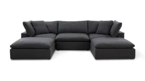 Movie Night™ 5-Piece Modular U-Shaped Sectional, Large, Dark Shadow