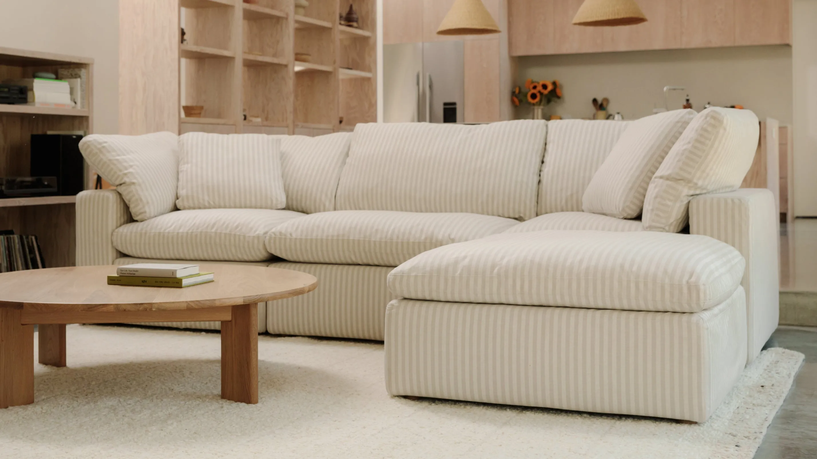 Movie Night™ Ottoman, Large, Newport Stripe