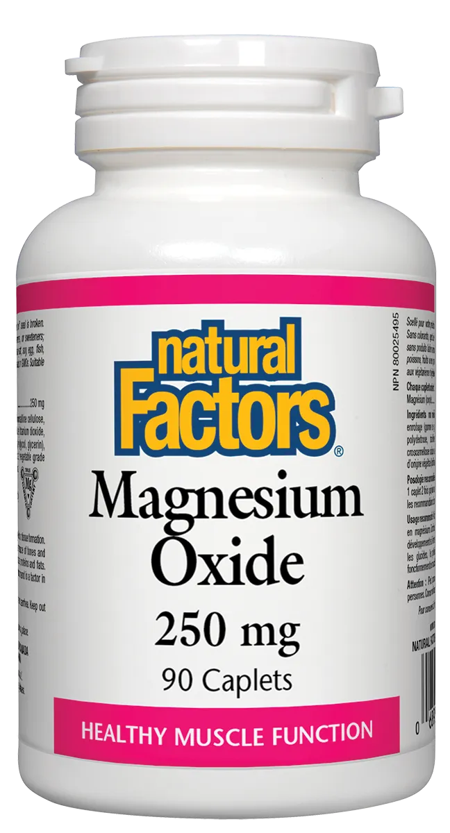 Natural Factors Magnesium Oxide (250mg) (90 Caplets)