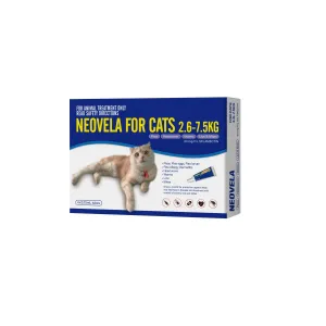 Neovela Flea, Worming and Heartworm Treatments for Cats 4 Pack^^^