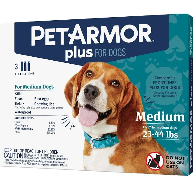 PetArmor Plus Flea & Tick Topical for Dogs 3-Pack, 23-44 lbs