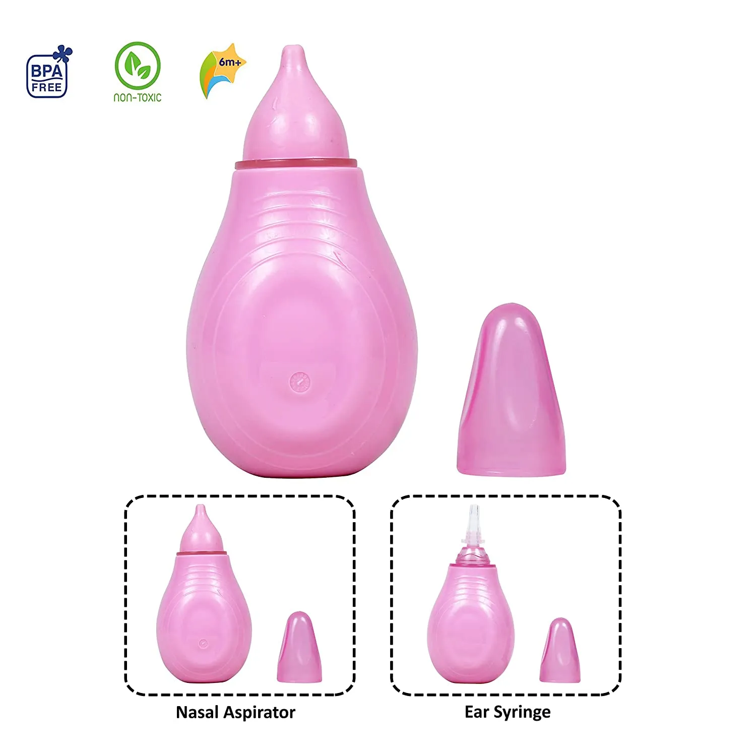 Pink Nasal Aspirator With Ear Syringend