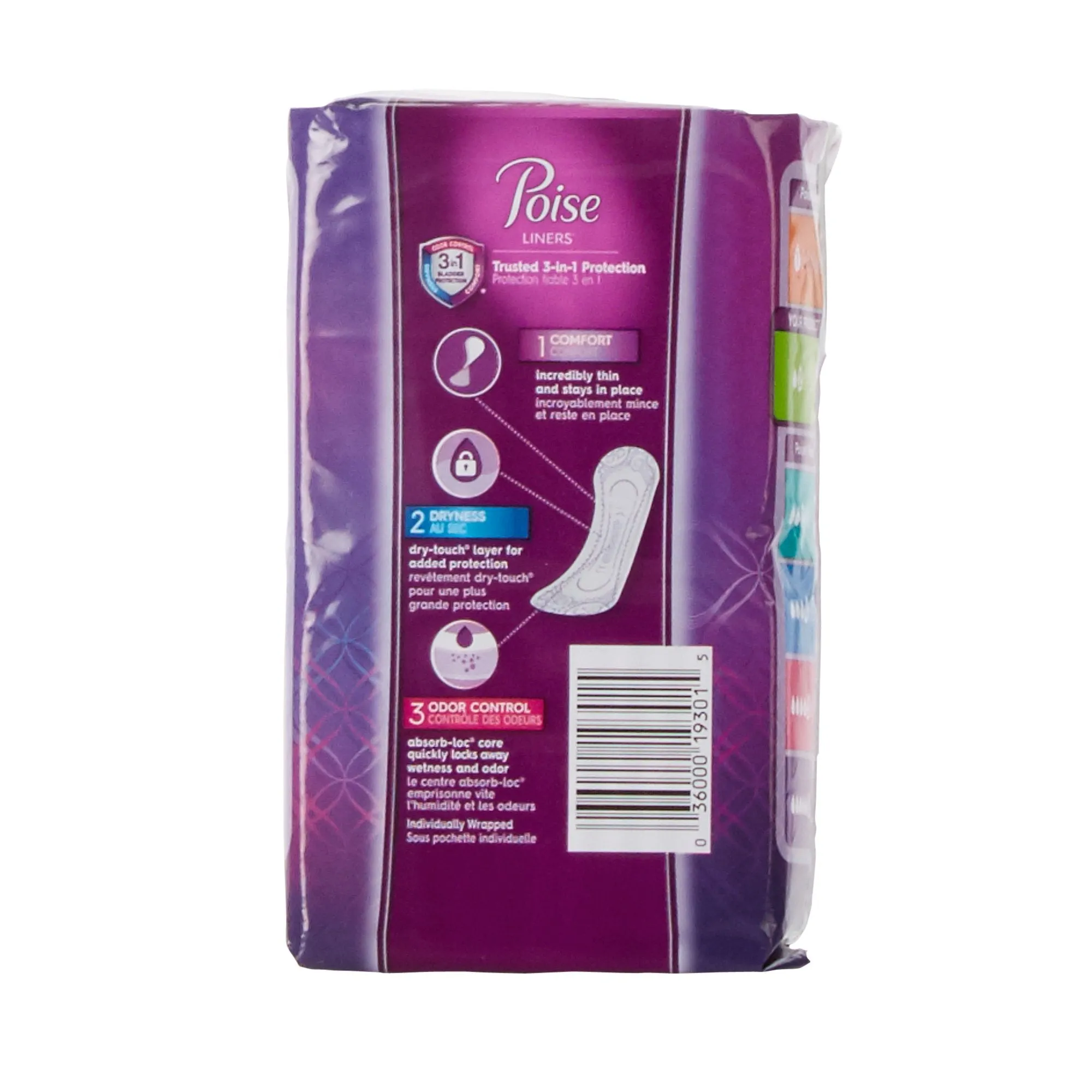 Poise Bladder Control Pads, Light Absorbency, Regular Length, 7.5", Adult, Female, Disposable