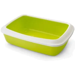 Savic Iriz Litter Tray with Rim for Cats (Lemon Green)