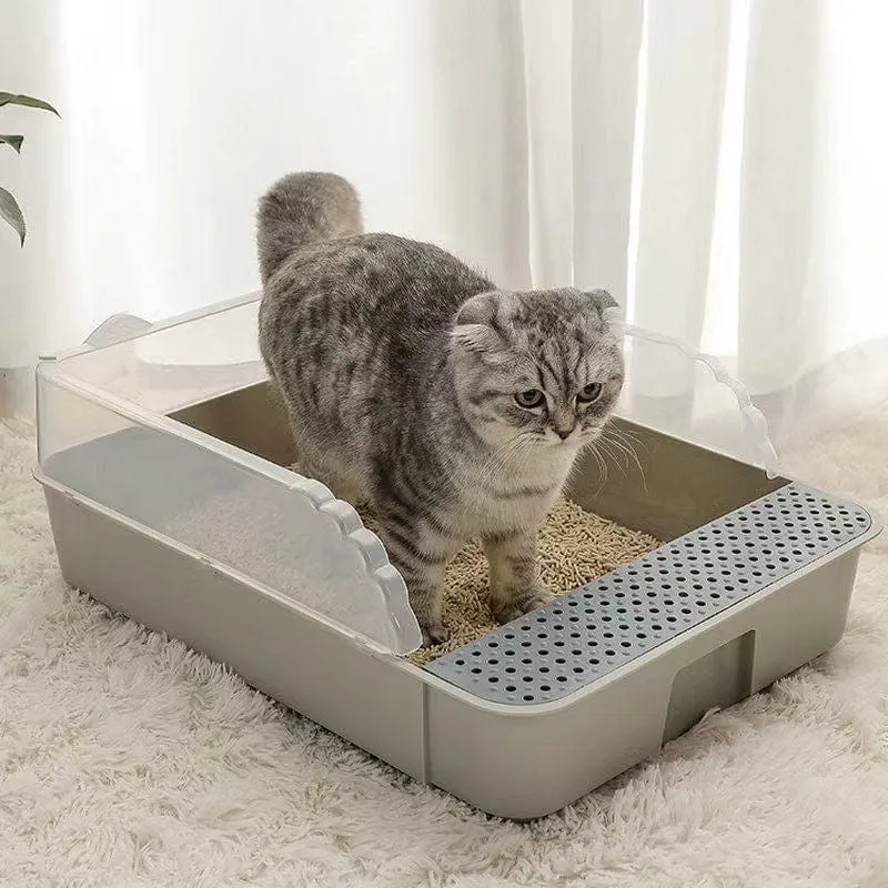 Semi-Enclosed Cat Litter Box