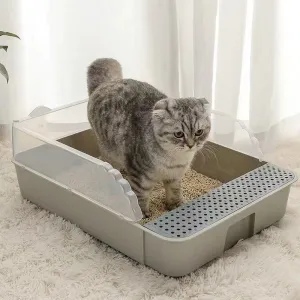 Semi-Enclosed Cat Litter Box