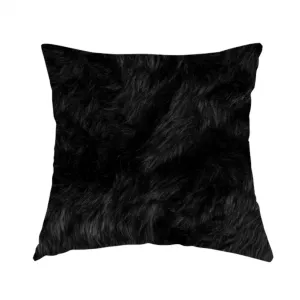 Silkie Faux Fur Material Black Colour Fabric CTR-2422 - Handmade Cushions